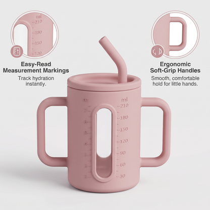 Toddler Silicone Straw Cup with Handles