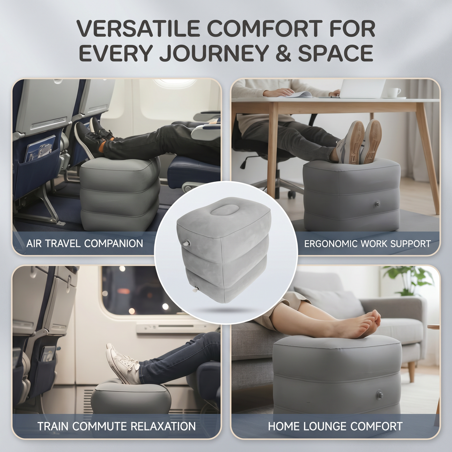 Inflatable Travel Foot Rest Cushion