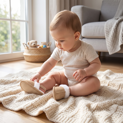 Soft Baby House Slippers with Back Strap