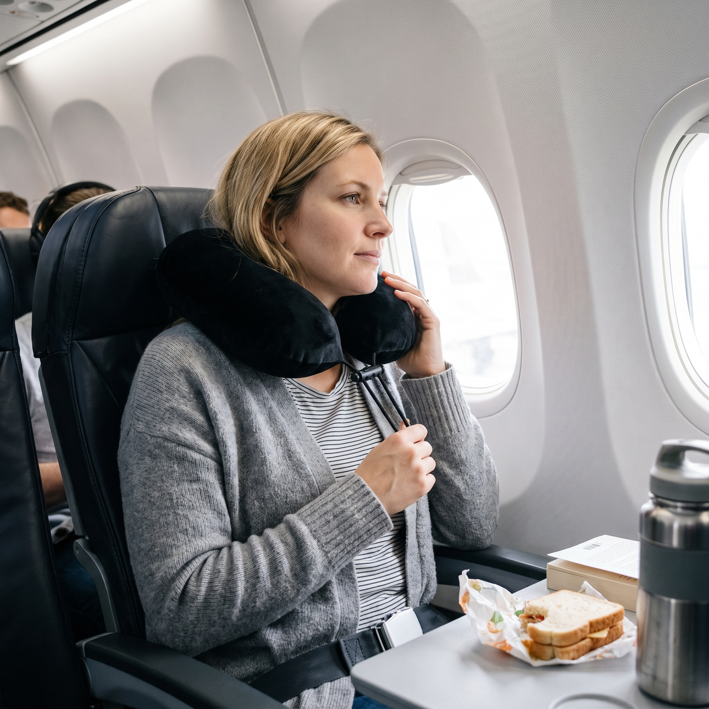Travel Neck Pillow with Hidden Storage Pocket