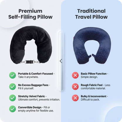 Travel Neck Pillow with Hidden Storage Pocket