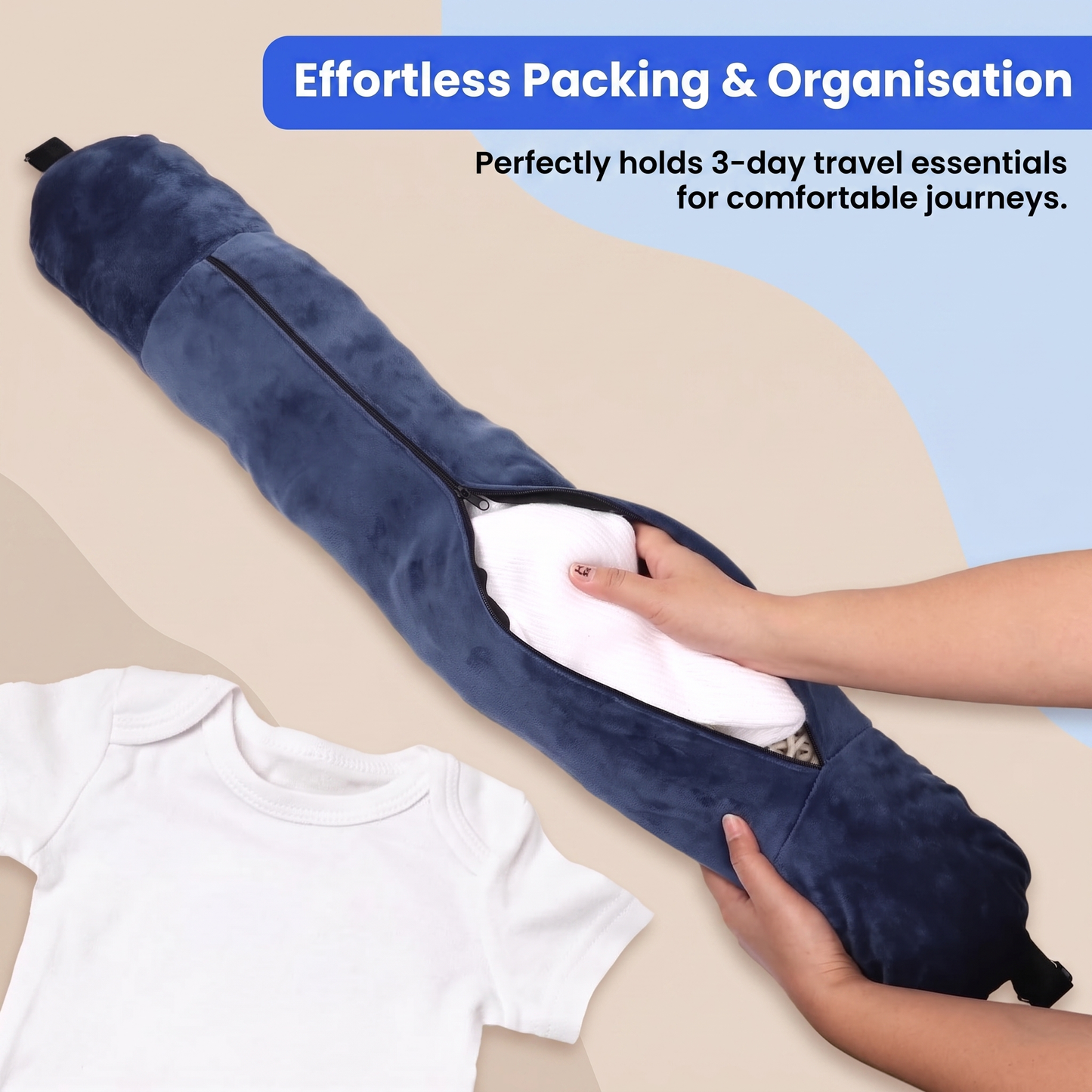 Travel Neck Pillow with Hidden Storage Pocket