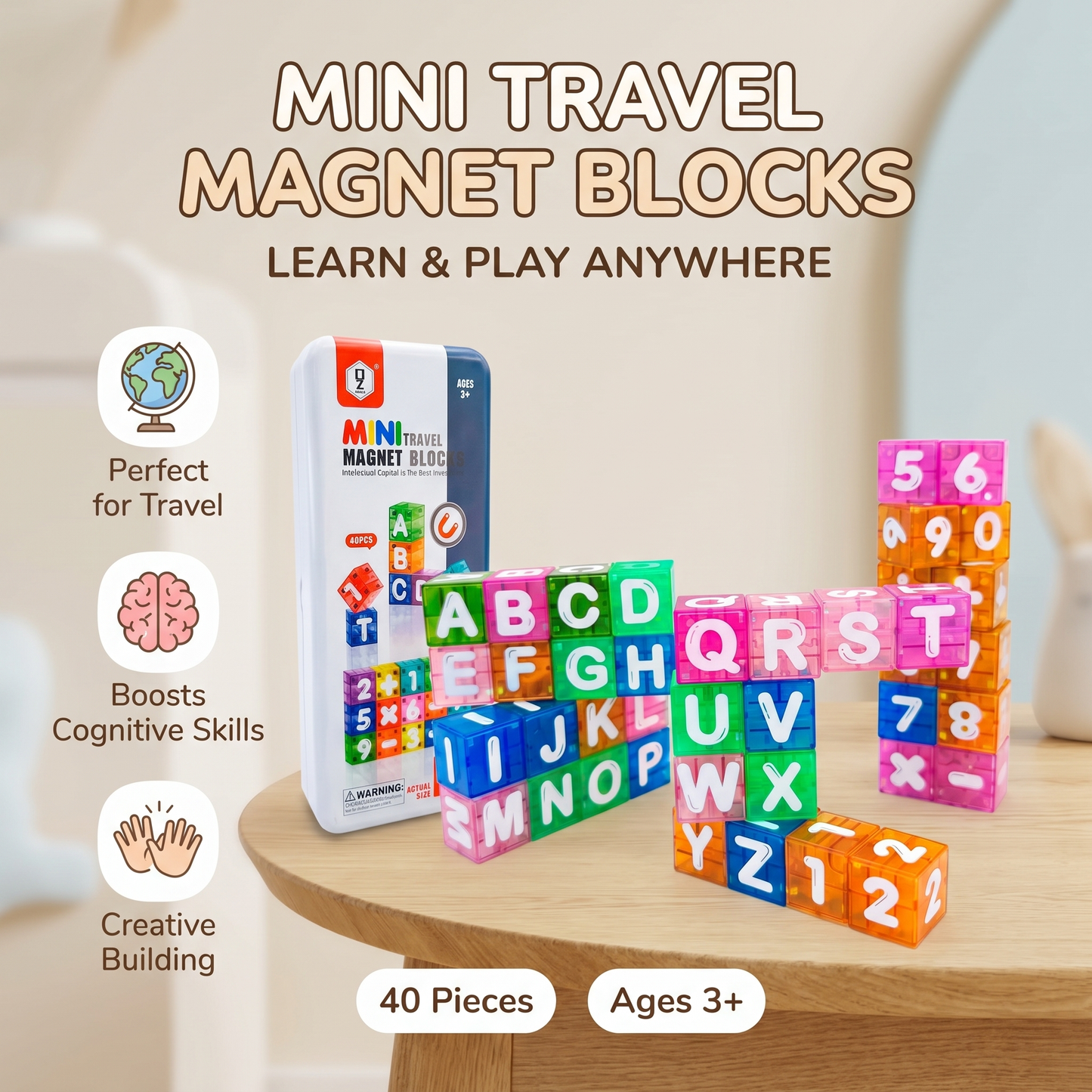 Magnetic Alphabet & Numbers Learning Blocks