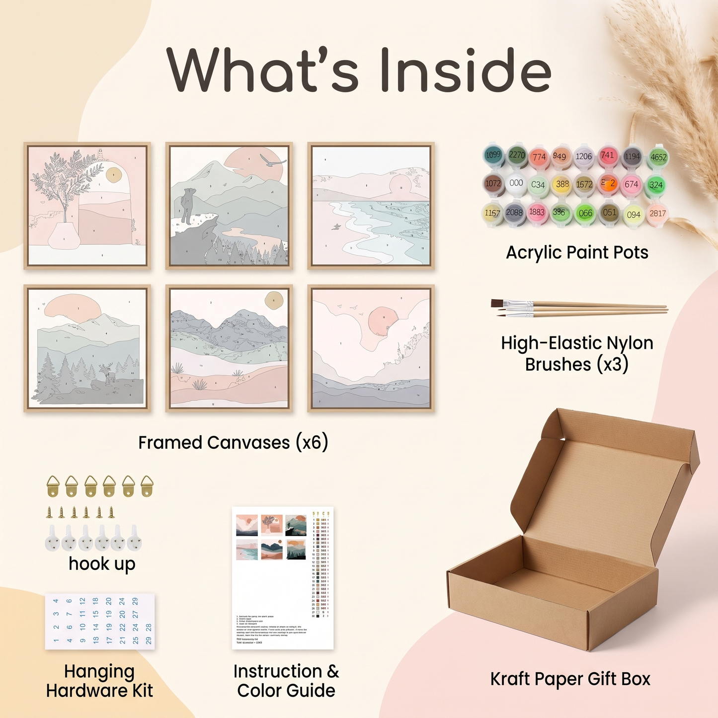 Paint by Numbers Canvas Kit (6 Canvas Set)