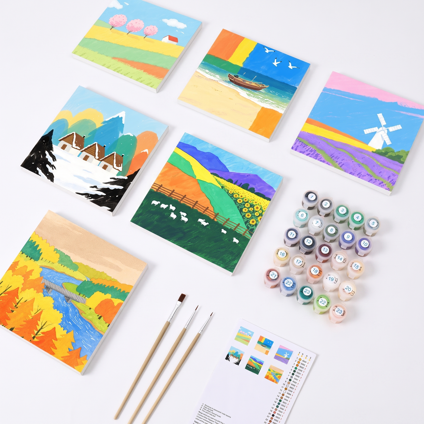 Paint by Numbers Canvas Kit (6 Canvas Set)