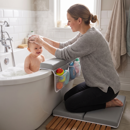 Baby Bath Knee Pad with Toy Organiser