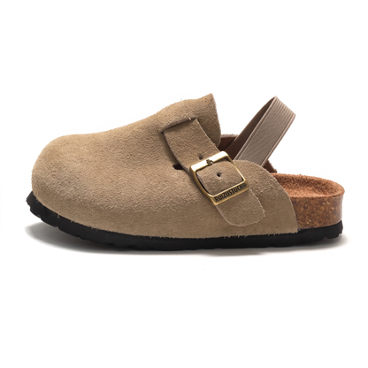 Adjustable Genuine Leather Kids Slides