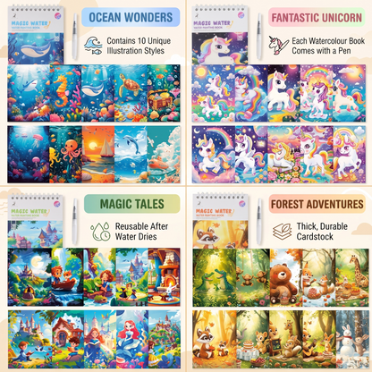 Magic Reusable Water Colouring Book for Kids