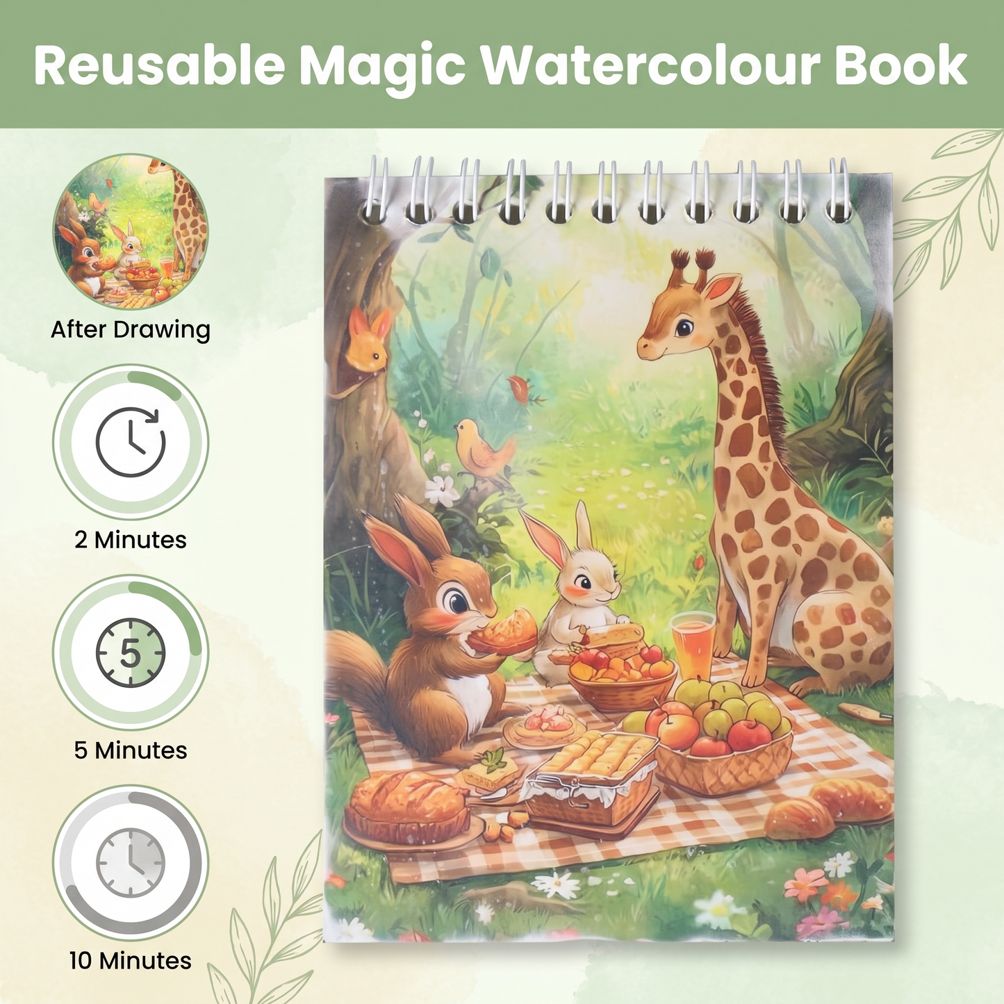 Magic Reusable Water Colouring Book for Kids