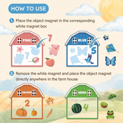 Farm Fridge Magnets Learning Set for Kids