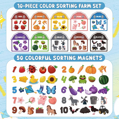 Farm Fridge Magnets Learning Set for Kids