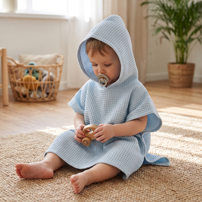 Kids Hooded Cotton Towel Poncho