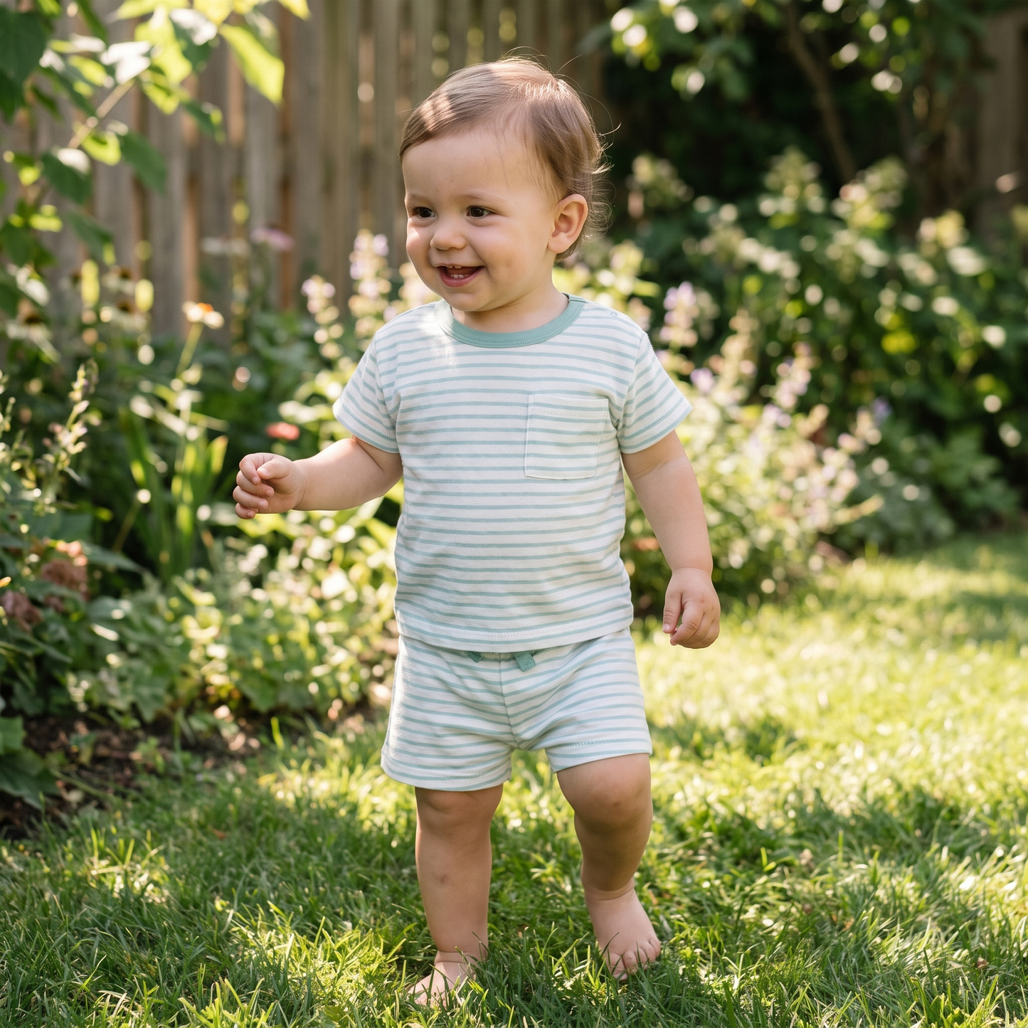 Striped Summer Outfit Set for Babies And Toddlers
