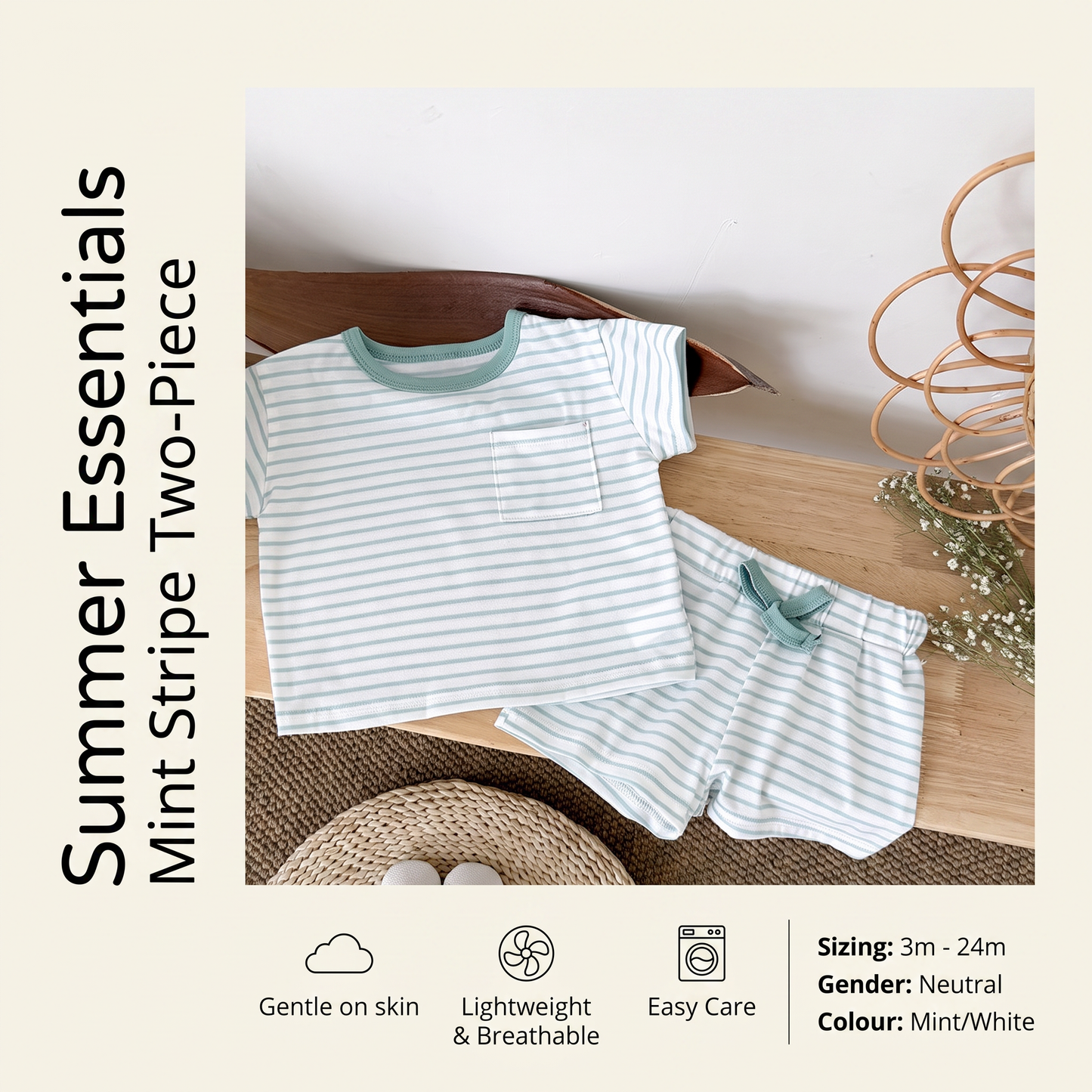 Striped Summer Outfit Set for Babies And Toddlers