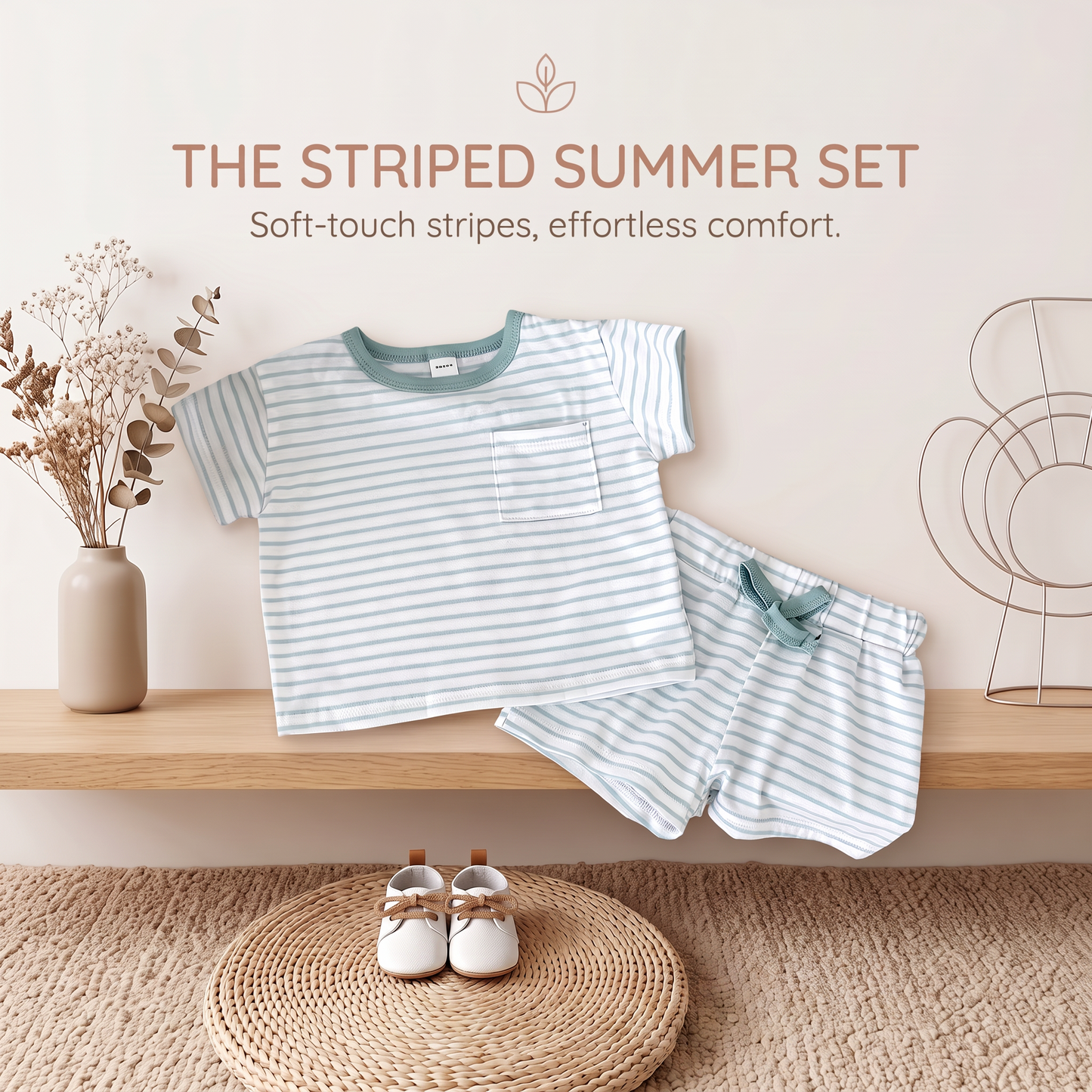 Striped Summer Outfit Set for Babies And Toddlers