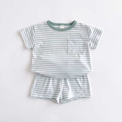 Striped Summer Outfit Set for Babies And Toddlers