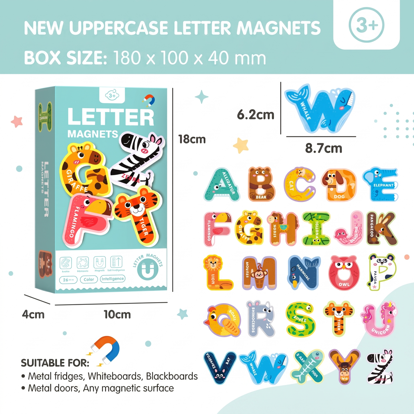 Magnetic Animal Alphabet Letters Set