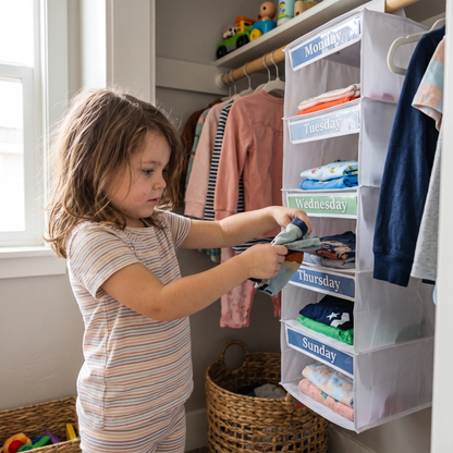 Hanging Weekly Clothes Organiser for Kids