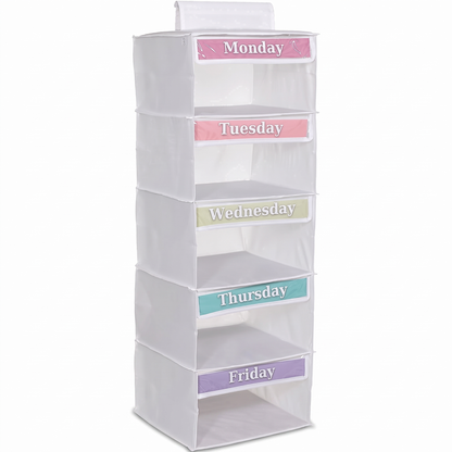 Hanging Weekly Clothes Organiser for Kids