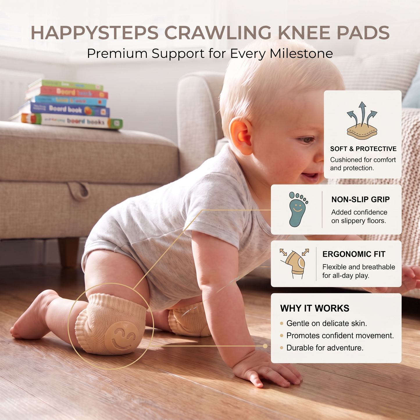 Anti Slip Baby Knee Pads for Crawling