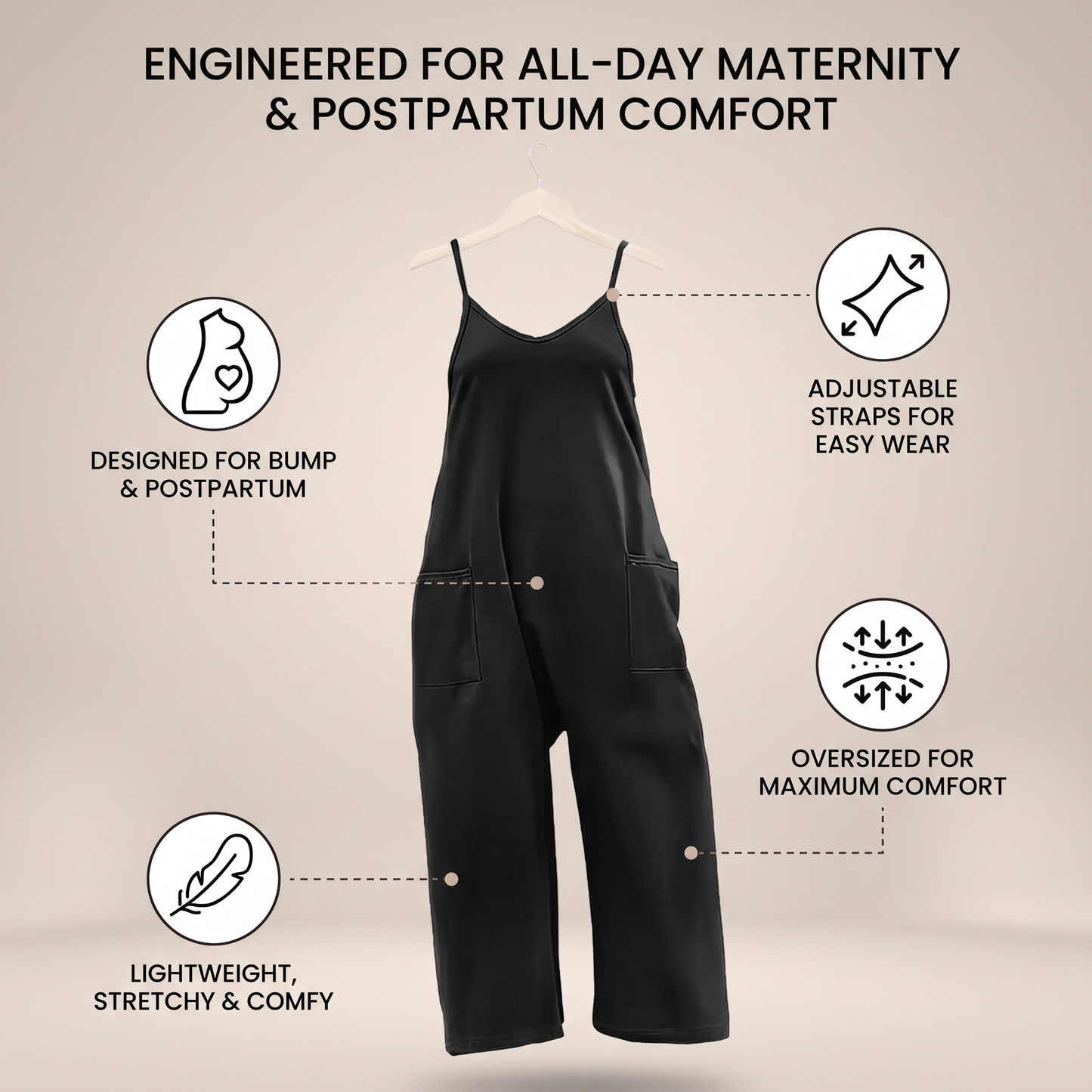 Comfy Oversized Pregnancy Jumpsuit