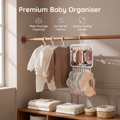 Baby Clothes Hanging Organiser with Clips