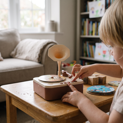Kids Record Player with Stories & Songs (96 Cards)