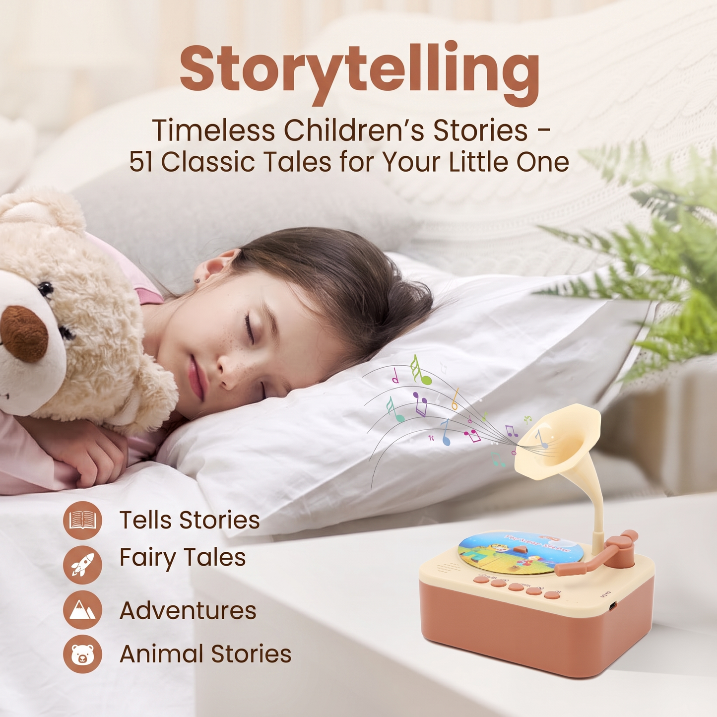Kids Record Player with Stories & Songs (96 Cards)