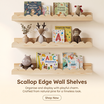 Scalloped Wooden Nursery Shelf
