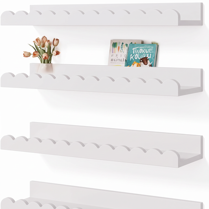Scalloped Wooden Nursery Shelf
