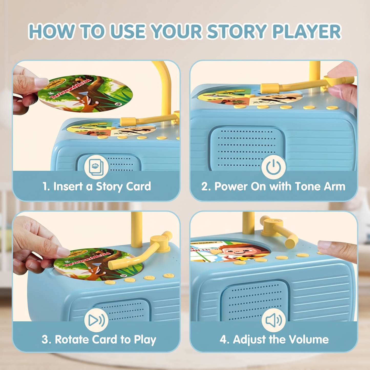 Kids Storytelling Gramophone with 96 Cards