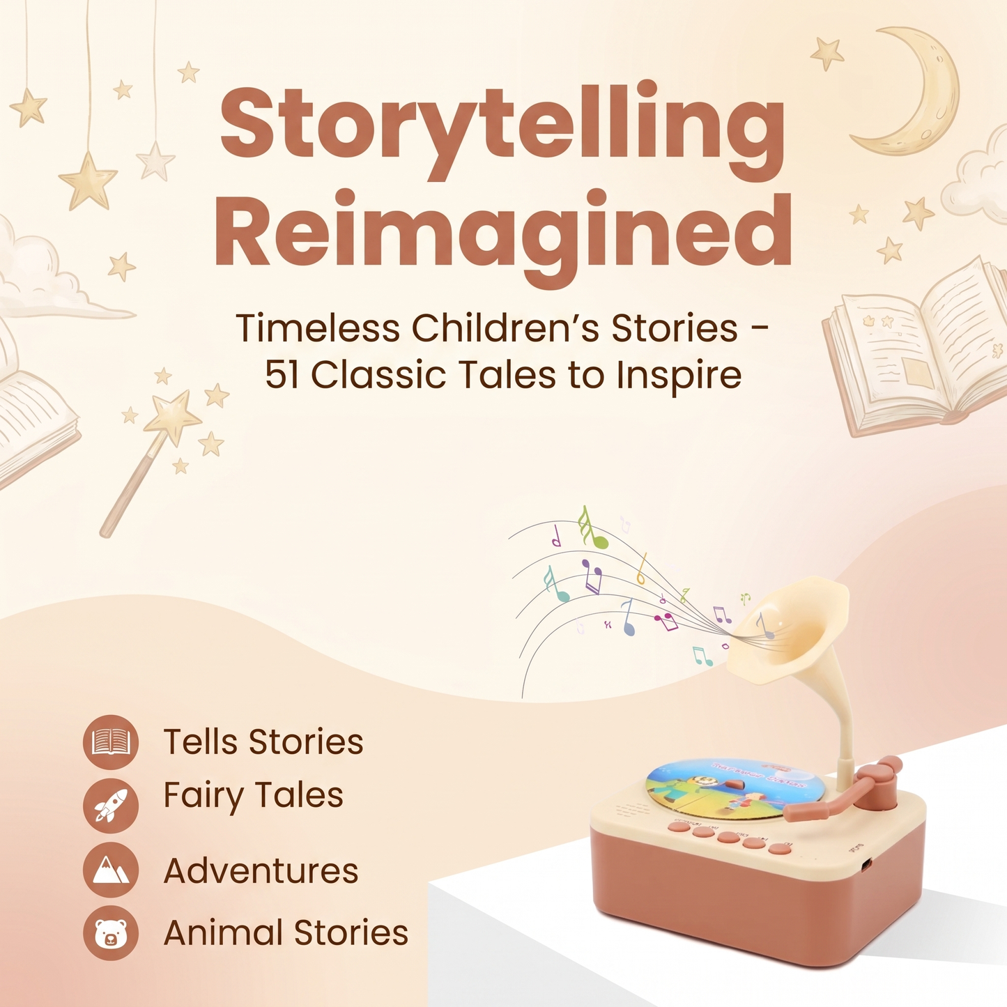 Kids Storytelling Gramophone with 96 Cards