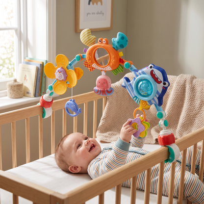 Baby Pram Activity Arch with Hanging Toys