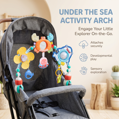Baby Pram Activity Arch with Hanging Toys