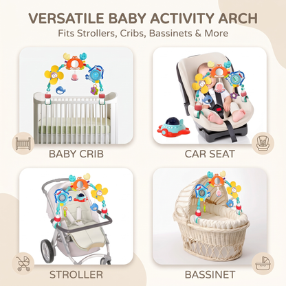 Baby Pram Activity Arch with Hanging Toys