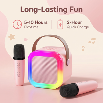 Kids Karaoke Machine with 2 Wireless Microphones