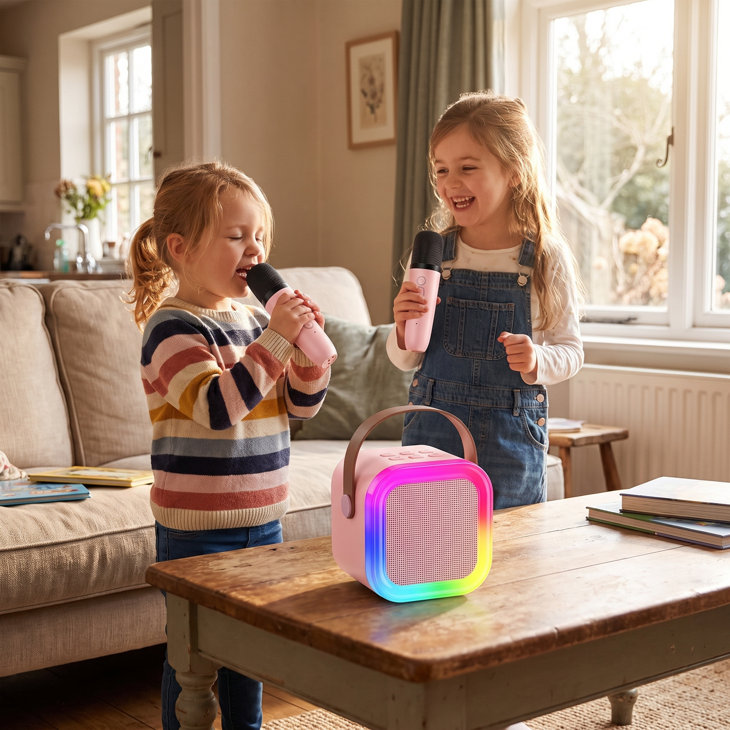 Kids Karaoke Machine with 2 Wireless Microphones
