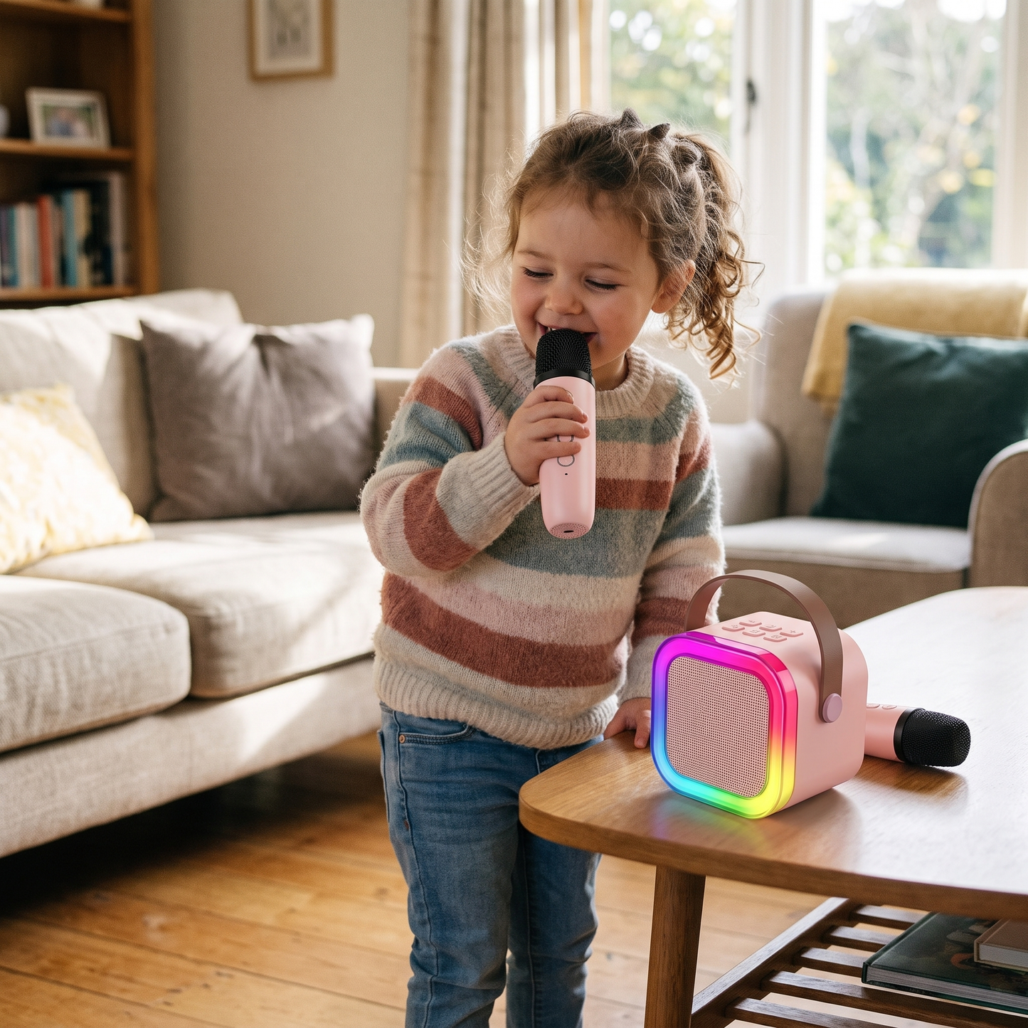 Kids Karaoke Machine with 2 Wireless Microphones