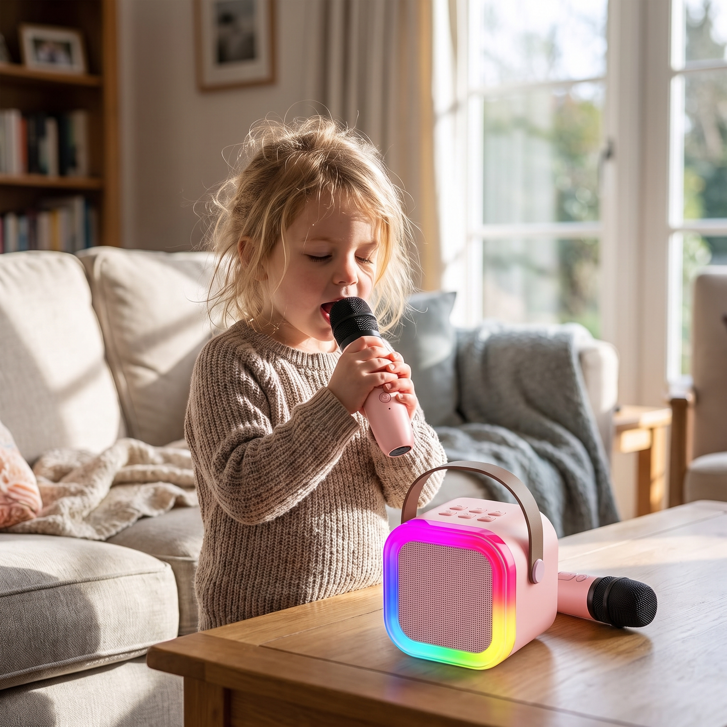 Kids Karaoke Machine with 2 Wireless Microphones