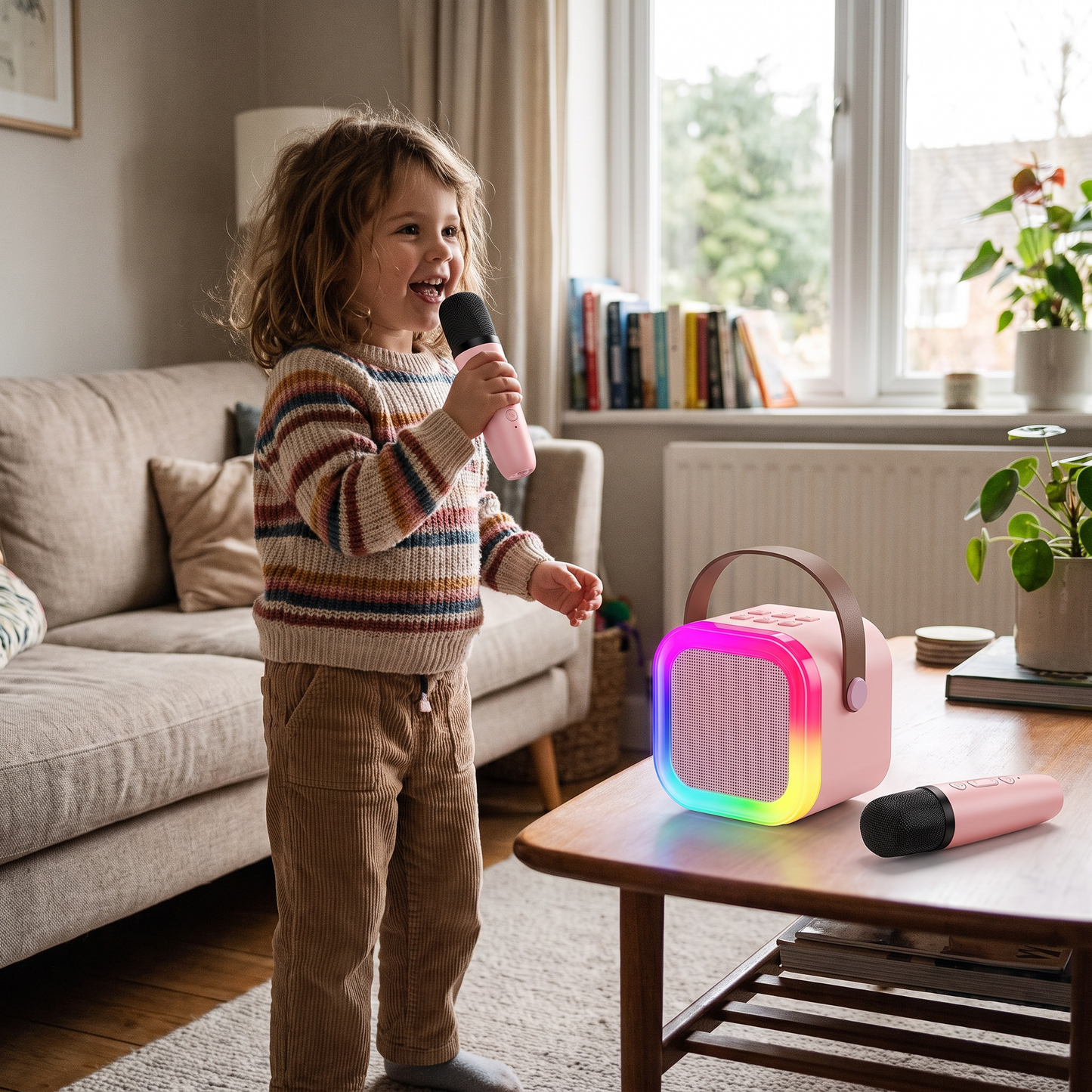 Kids Karaoke Machine with 2 Wireless Microphones