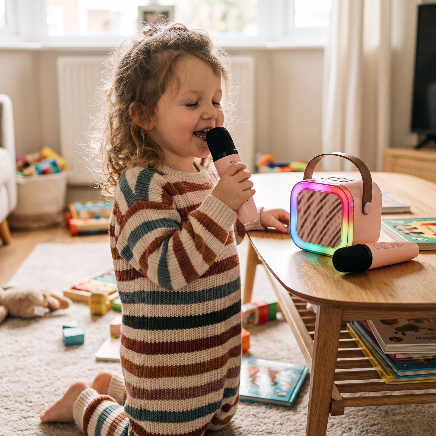 Kids Karaoke Machine with 2 Wireless Microphones
