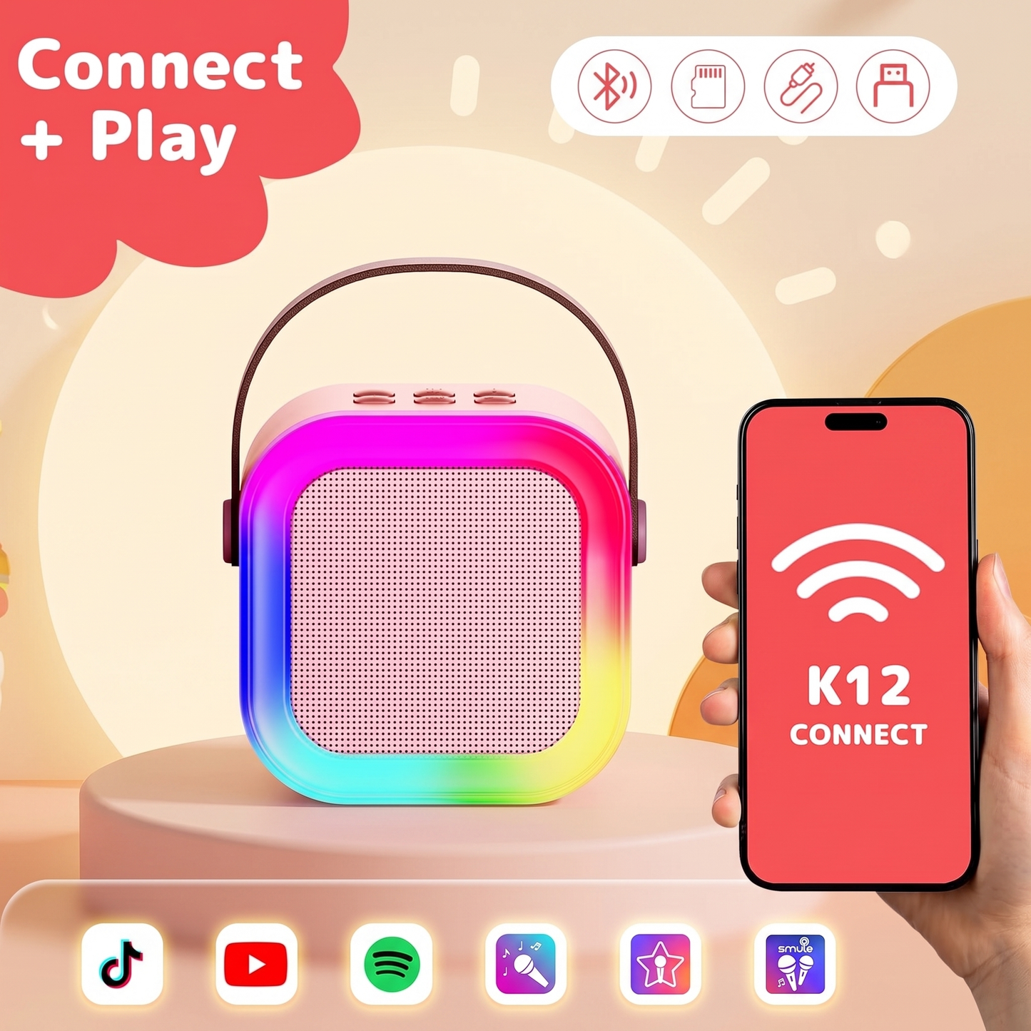 Kids Karaoke Machine with 2 Wireless Microphones