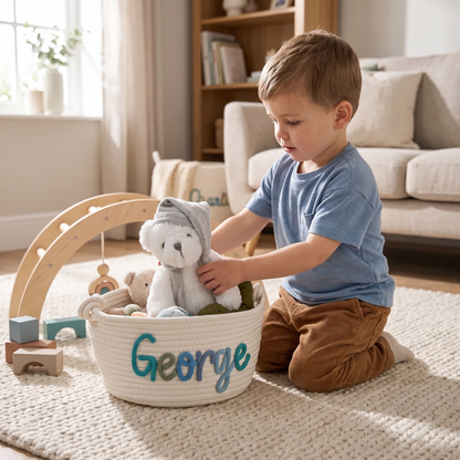 Personalised Knitted Nursery Storage Basket