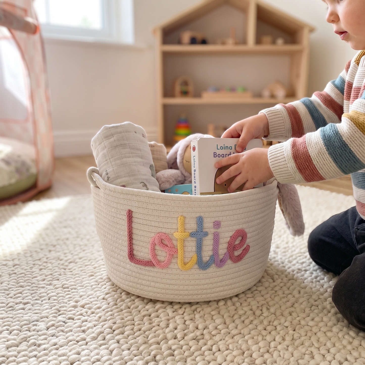 Personalised Knitted Nursery Storage Basket