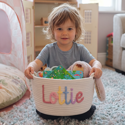 Personalised Knitted Nursery Storage Basket