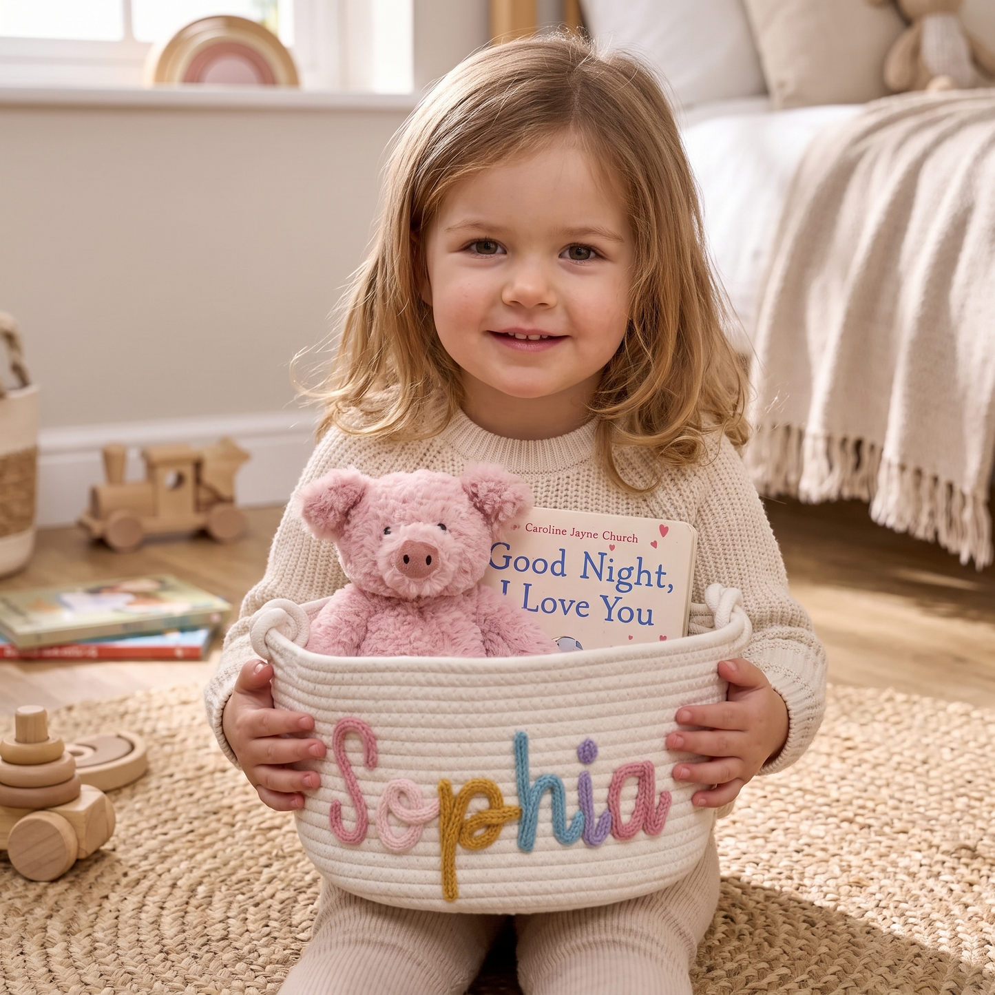 Personalised Knitted Nursery Storage Basket
