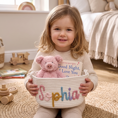 Personalised Knitted Nursery Storage Basket