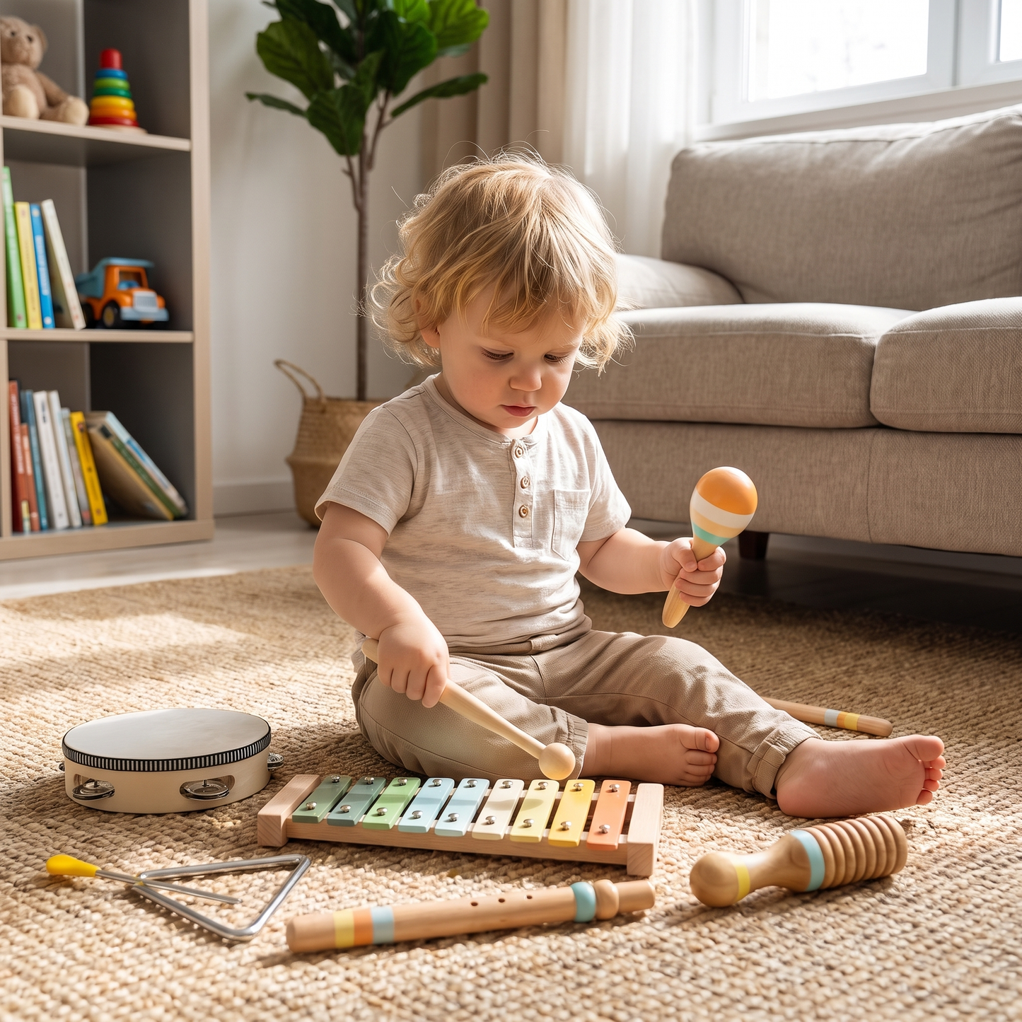 Wooden Musical Instrument Set for Kids