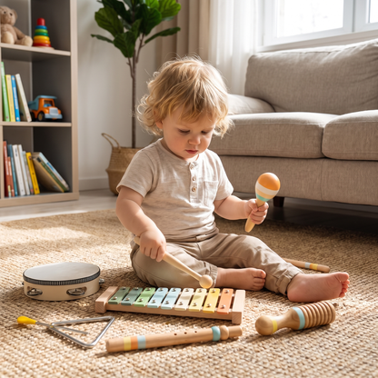 Wooden Musical Instrument Set for Kids