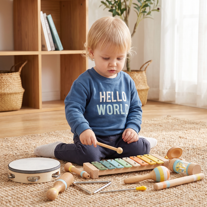 Wooden Musical Instrument Set for Kids